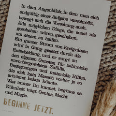 Kunstdruck "Goethe" gestempelt und mit goldenen Buchstaben