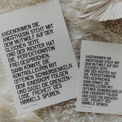 Gestempelter Kunstdruck "Angsthäsin & Mutwolf"