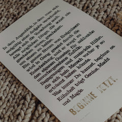 Kunstdruck "Goethe" gestempelt und mit goldenen Buchstaben