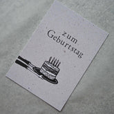 Kleine Karte "Zum Geburtstag" mit Illustration Torte
