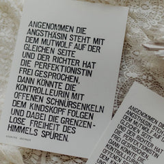 Gestempelter Kunstdruck "Angsthäsin & Mutwolf"