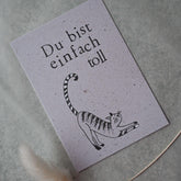 Kleine Karte "Du bist einfach toll" mit Illustration Katze