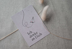 Kleine Karte "Ich denke an Dich" mit Illustration Brief