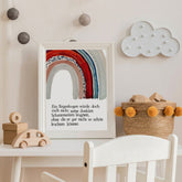 Kunstdruck "Regenbogen", gestempeltes und illustriertes Wandbild