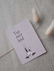 Kleine Karte "Tut mir leid" mit Illustration Hase