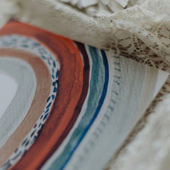 Kunstdruck "Regenbogen", gestempeltes und illustriertes Wandbild