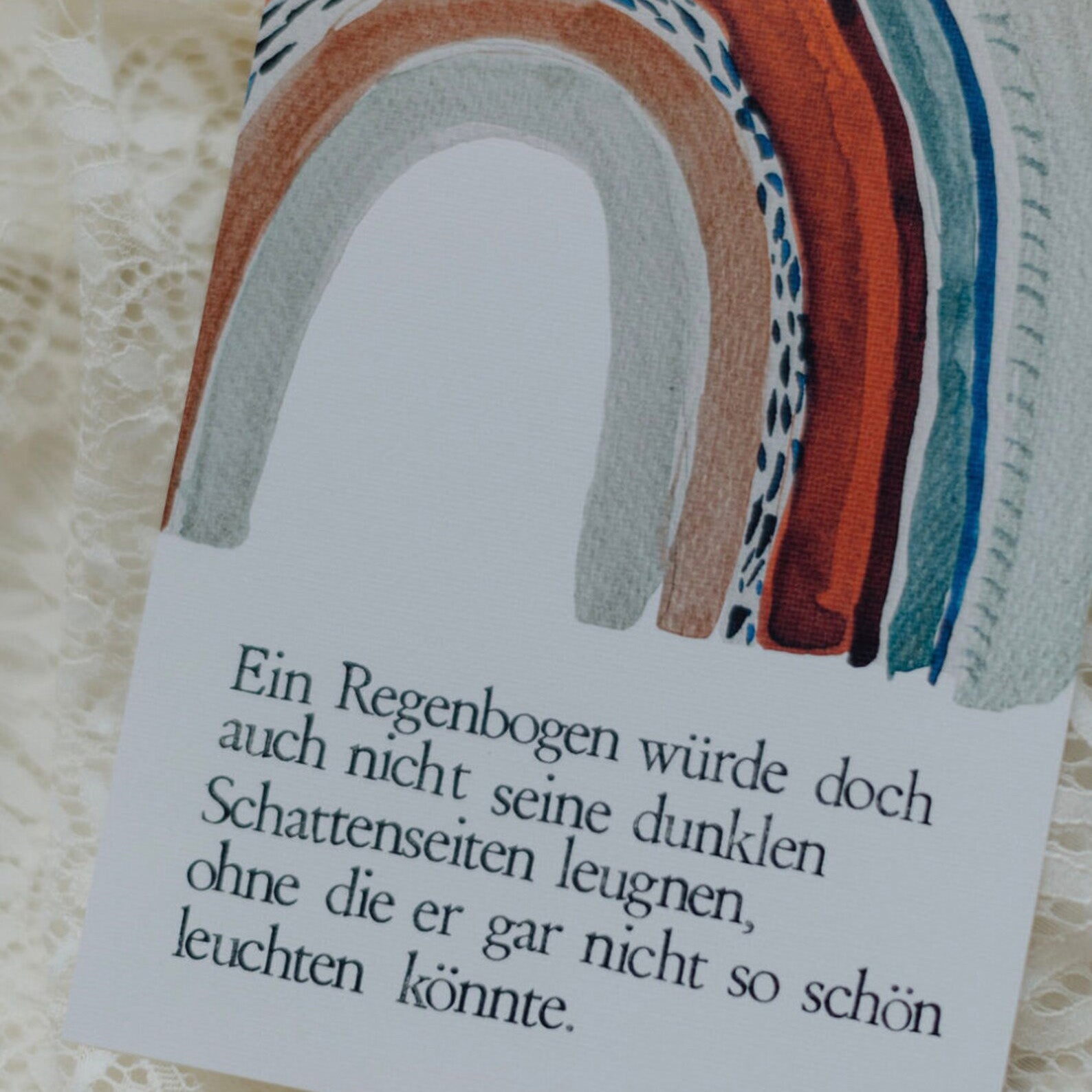 Kunstdruck "Regenbogen", gestempeltes und illustriertes Wandbild