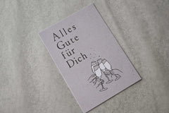 Kleine Karte "Alles Gute für Dich" mit Illustration Gläser