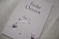 Kleine Karte "Frohe Ostern" mit Illustration Hase