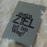 Postkarte "Ziel im Weg" gestempelter Spruch
