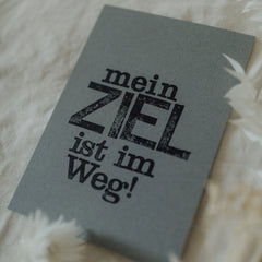 Postkarte "Ziel im Weg" gestempelter Spruch