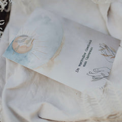 Postkarte "Geschenk des Universums" gestempelter Spruch