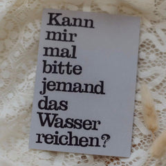 Postkarte "Wasser reichen" gestempelter Spruch