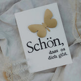Postkarte "Schön, dass es dich gibt" gestempelter Spruch
