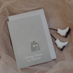 Veredelte Weihnachtskarte Set "Driving home"