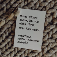 Postkarte "Nicht lügen" gestempelter Spruch