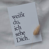 Postkarte "Ich sehe dich" gestempelter Spruch