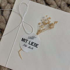 Aufkleber "Mit Liebe", Etiketten aus ungestrichenem Recyclingpapier