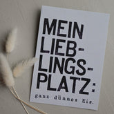 Postkarte "Dünnes Eis" gestempelter Spruch