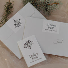 Aufkleber "frohes Fest", Verschlussetiketten Mistelzweig