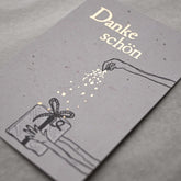Kleine Karte "Danke schön" mit Illustration Paket Gold