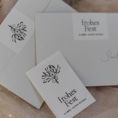 Aufkleber "frohes Fest", Verschlussetiketten Mistelzweig
