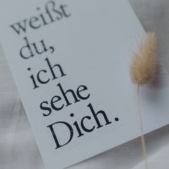 Postkarte "Ich sehe dich" gestempelter Spruch