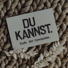 Postkarte "Du kannst" gestempelter Spruch