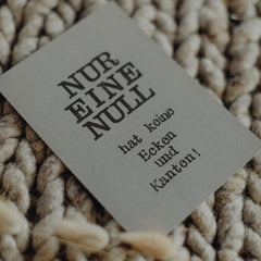 Postkarte "Nur eine Null" gestempelter Spruch