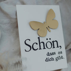 Postkarte "Schön, dass es dich gibt" gestempelter Spruch