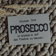 Postkarte "Prosecco" gestempelter Spruch