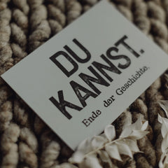 Postkarte "Du kannst" gestempelter Spruch