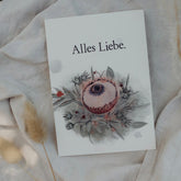 Postkarte "Alles Liebe" gestempelter Spruch