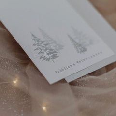 Veredelte Weihnachtskarte Set "Tannenbäume"