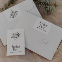 Veredelte Weihnachtskarte Set "Reh mit Gold"