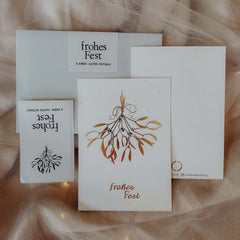 Veredelte Weihnachtskarte Set "Mistelzweig"