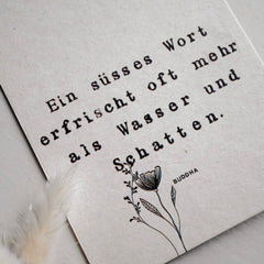 Postkarte "Buddha" gestempelter Spruch