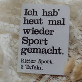 Postkarte "Sport gemacht" gestempelter Spruch