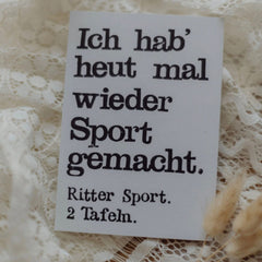 Postkarte "Sport gemacht" gestempelter Spruch