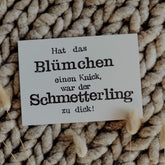 Postkarte "Blümchen & Schmetterling" gestempelter Spruch