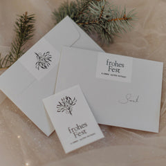 Veredelte Weihnachtskarte Set "Reh mit Gold"