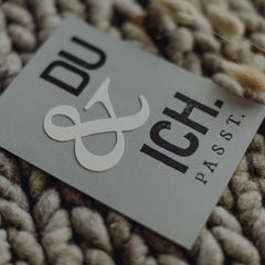 Postkarte "Du & ich" gestempelter Spruch