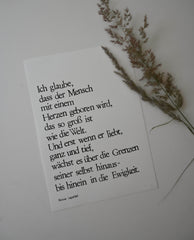 Gestempelter Kunstdruck "Mensch mit Herz", Lagerlöf