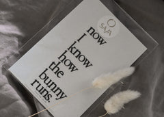 Bügelbild "Now I know how the bunny runs."