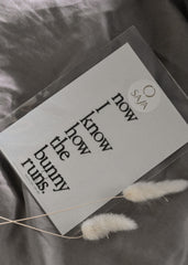 Bügelbild "Now I know how the bunny runs."