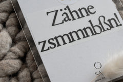 Bügelbild "Zähne zsmmnbßn!"