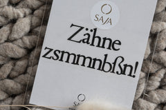 Bügelbild "Zähne zsmmnbßn!"