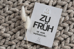 Bügelbild "Zu früh ist auch unpünktlich!"