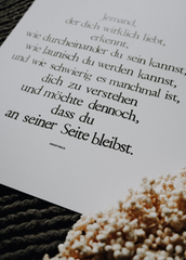 Gestempelter Kunstdruck "Jemand, der dich liebt"