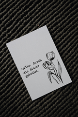 Postkarte "Blume gebruellt" gestempelter Spruch